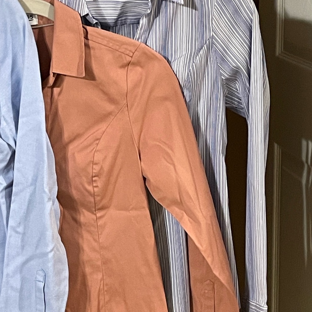 Express Button-Down Shirt Lot in Light Blue, Pink, Rose, and Blue Stripe - Picture 9 of 9